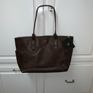 AUTHENTIC FRYE leather side pocket tote